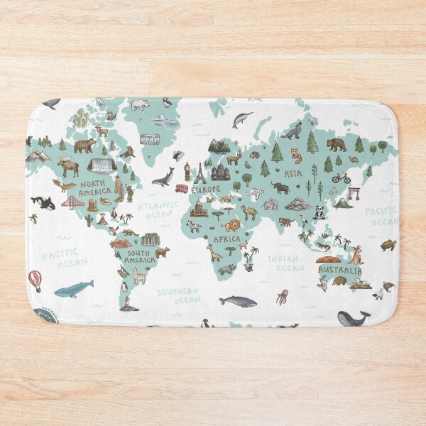 Item preview, World Map - Teal designed and sold by Those Pencil Shavings.