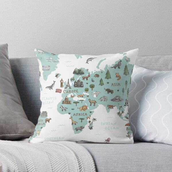 Item preview, World Map - Teal designed and sold by Those Pencil Shavings.
