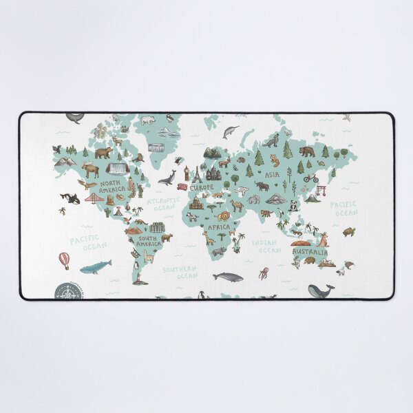 Item preview, World Map - Teal designed and sold by Those Pencil Shavings.