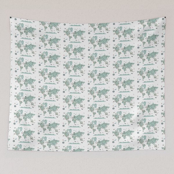 Item preview, World Map - Teal designed and sold by Those Pencil Shavings.