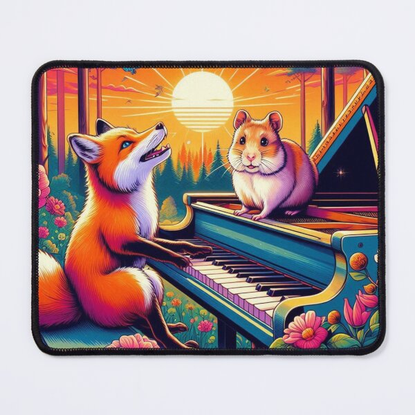 Artikelvorschau, Niedlicher Pianist Fuchs und Hamster entworfen und verkauft von Dogandesighn.