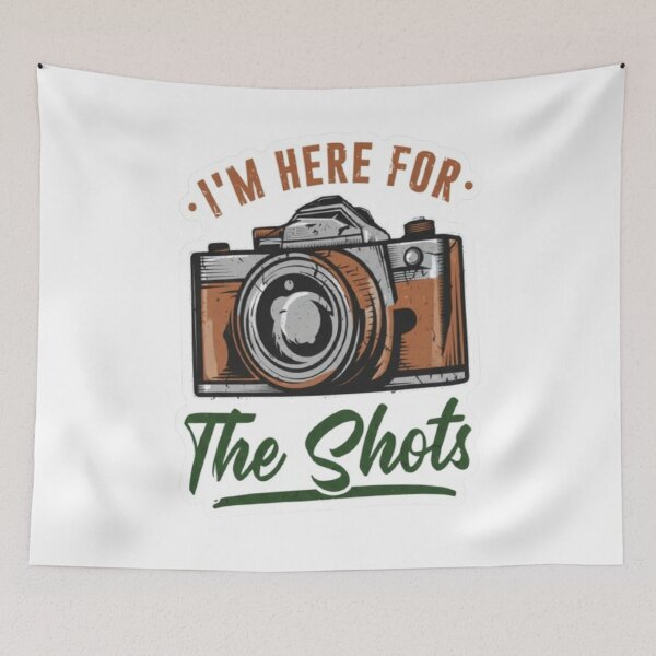 Item preview, I’m Here for the Shots – Funny Camera Lover Sticker designed and sold by Gurjeetpixelart.