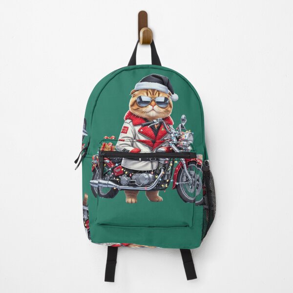 Item preview, Biker Santa Cat on Motorcycle | Cool Christmas Cat Riding Chopper | Funny Holiday Biker designed and sold by E-SarnEdge.