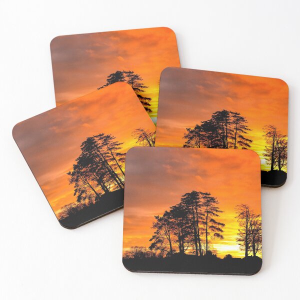 Item preview, Orange Sunset Pines designed and sold by FOLK ART FUSION by heidiannemorris.