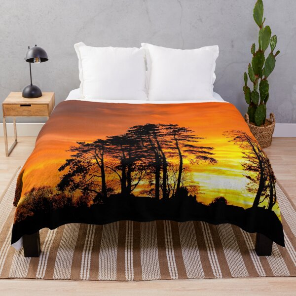 Item preview, Orange Sunset Pines designed and sold by FOLK ART FUSION by heidiannemorris.