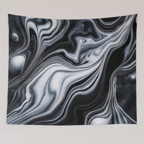 Item preview, Black and White Fluidity - Abstract Marble designed and sold by RockitBaby.