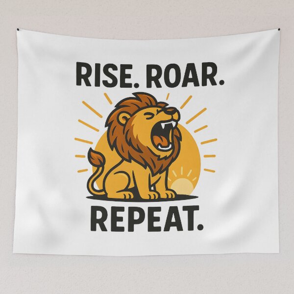 Item preview, Rise Roar Repeat Motivational Lion Design. designed and sold by The-T-In-Retro.