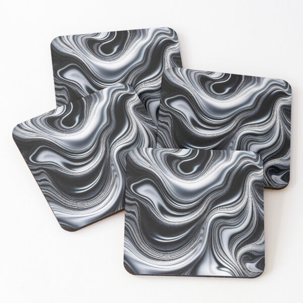 Item preview, Black and White Waves - Abstract Marble designed and sold by RockitBaby.