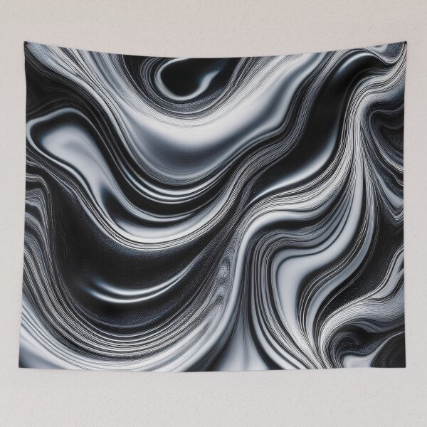 Item preview, Black and White Waves - Abstract Marble designed and sold by RockitBaby.