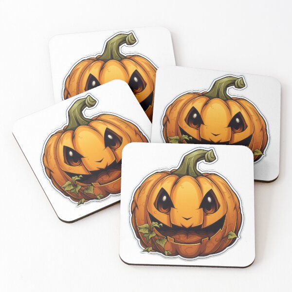 Item preview, A whimsical pumpkin grinning playfully among autumn leaves designed and sold by MiraCleAI.