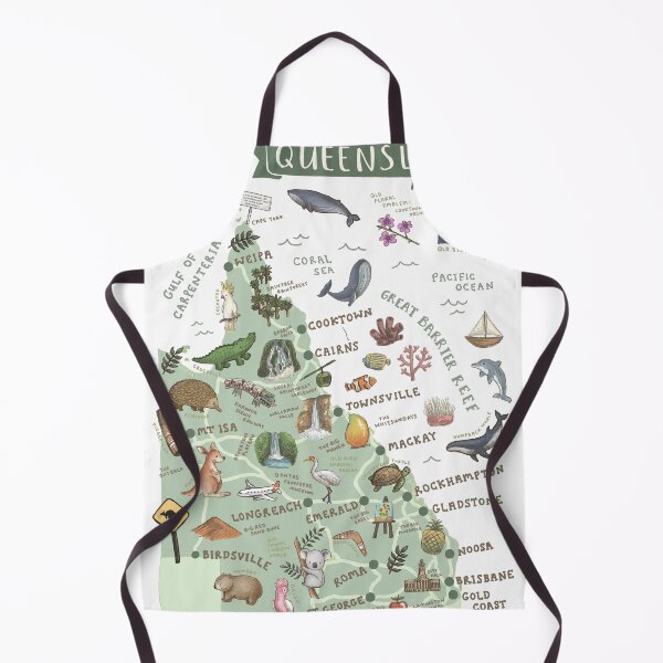 Item preview, Map of Queensland, Australia - Green designed and sold by Those Pencil Shavings.