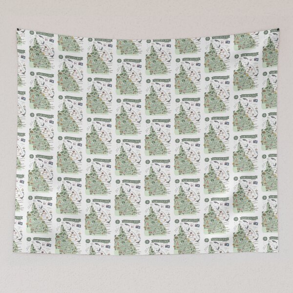 Item preview, Map of Queensland, Australia - Green designed and sold by Those Pencil Shavings.