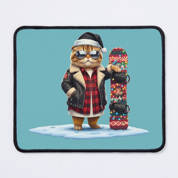 Item preview, Cool Snowboarding Cat | Festive Winter Sports Kitty | Cat in Santa Hat and Sunglasses designed and sold by E-SarnEdge.