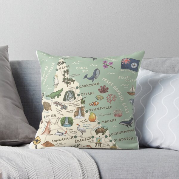 Item preview, Map of Queensland, Australia - Green designed and sold by Those Pencil Shavings.