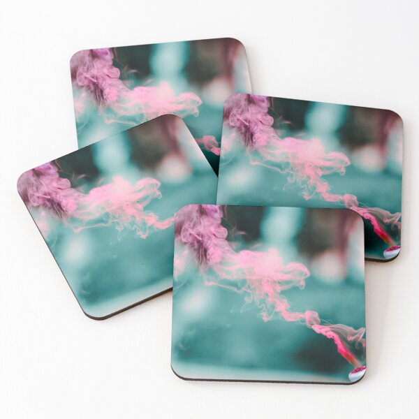 Item preview, Vivid Pink Smoke Trail Against Teal Background - Abstract Color Contrast designed and sold by MDB_Shop.