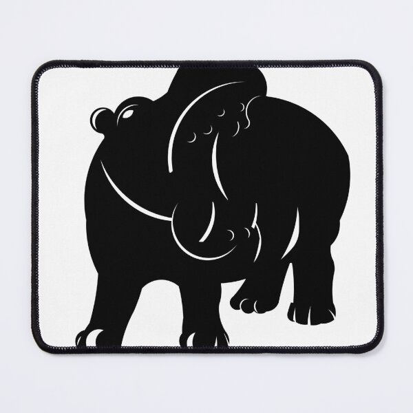 Item preview, Hippopotamus, black and white vector illustration designed and sold by Keltoi-art.
