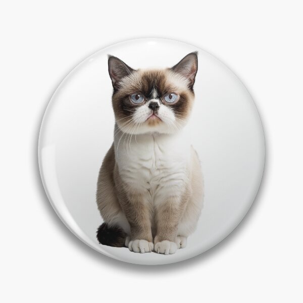 Item preview, A delightful grumpy cat sits with poise against a crisp white background designed and sold by MiraCleAI.