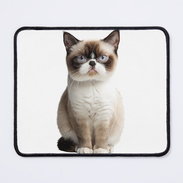 Item preview, A delightful grumpy cat sits with poise against a crisp white background designed and sold by MiraCleAI.