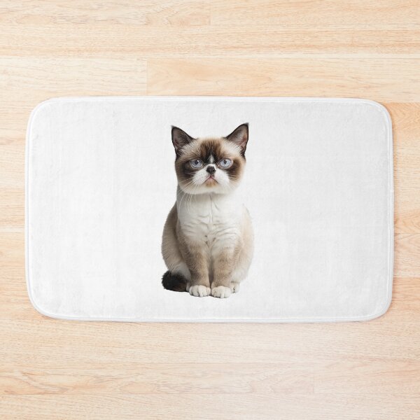 Item preview, A delightful grumpy cat sits with poise against a crisp white background designed and sold by MiraCleAI.