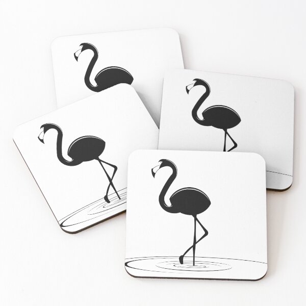 Item preview, Flamingo, black and white vector illustration designed and sold by Keltoi-art.