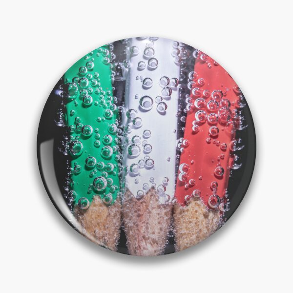 Item preview, Italian Flag Pencils Underwater with Bubbles - Macro Still Life designed and sold by MDB_Shop.