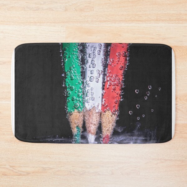 Item preview, Italian Flag Pencils Underwater with Bubbles - Macro Still Life designed and sold by MDB_Shop.