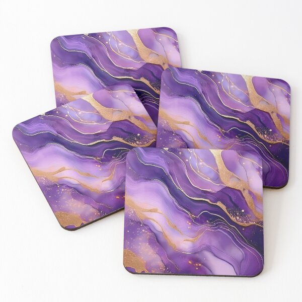 Item preview, Purple and Gold Color Veins - Abstract Marble designed and sold by RockitBaby.