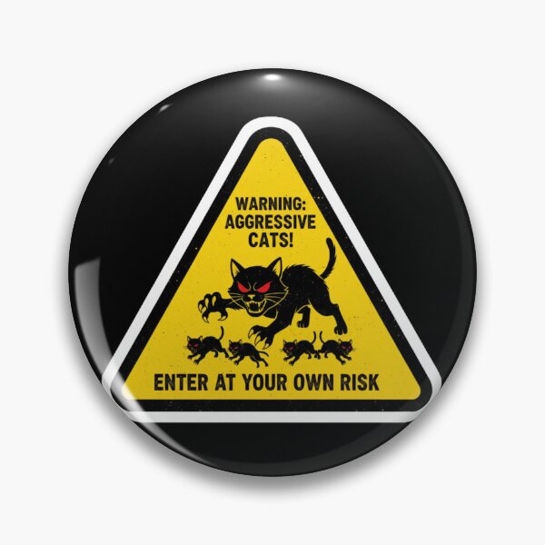 Item preview, Warning: Aggressive Cats – Funny Danger Sign  designed and sold by Sticker-Crafts.
