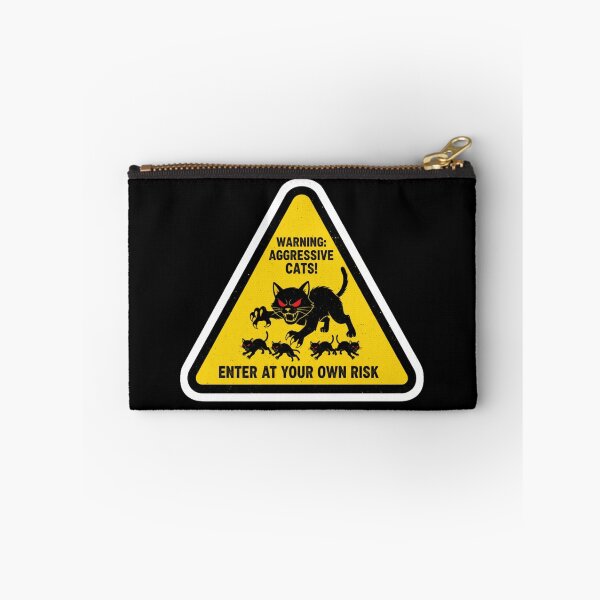 Item preview, Warning: Aggressive Cats – Funny Danger Sign  designed and sold by Sticker-Crafts.