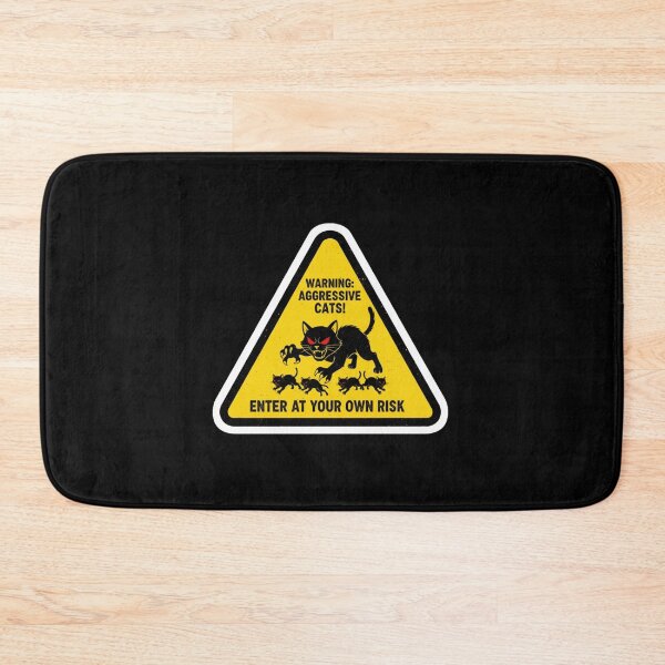Item preview, Warning: Aggressive Cats – Funny Danger Sign  designed and sold by Sticker-Crafts.