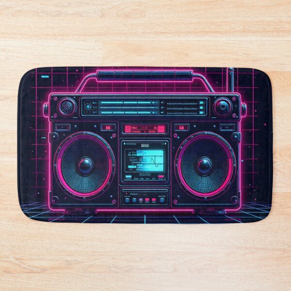 Artikelvorschau, Neon Boombox – Retro-Futurismus und Synthwave-Vibes entworfen und verkauft von LoomisDreams.