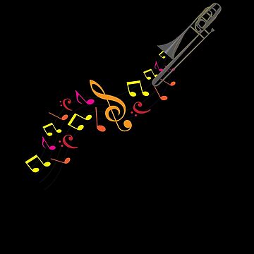Artwork thumbnail, Trombone And Musical Notes by TomGiantDesigns