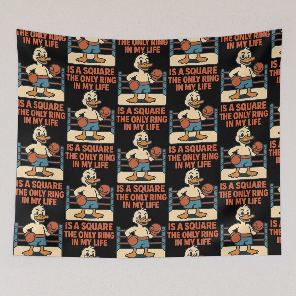 Item preview, The Only Ring in My Life Is a Square Funny Boxing Duck Design designed and sold by TeeTimeTreasure.