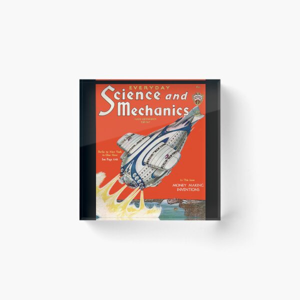 Item preview, Vintage Sci-Fi Magazine Cover – Everyday Science and Mechanics (1930s Rocket Ship) designed and sold by felixpauli.