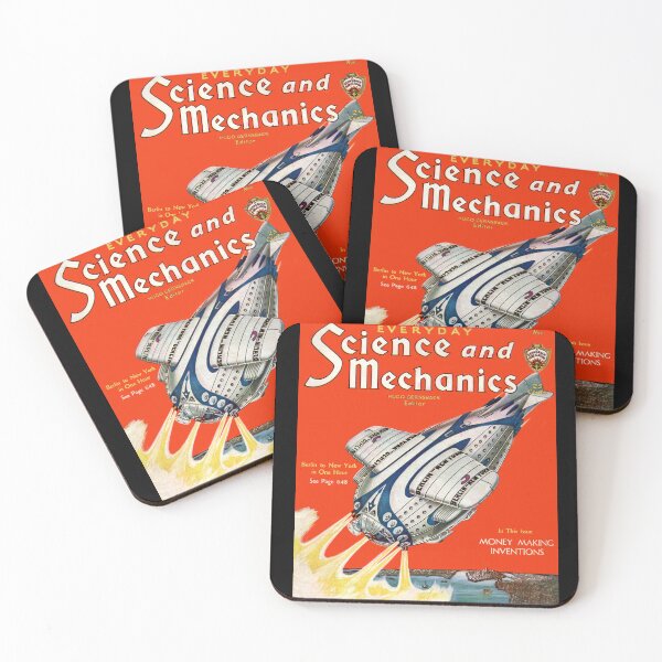 Item preview, Vintage Sci-Fi Magazine Cover – Everyday Science and Mechanics (1930s Rocket Ship) designed and sold by felixpauli.