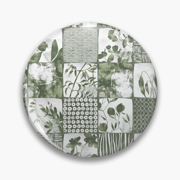 Item preview, Nippon Cheater Quilt Olive Sage Green White designed and sold by Delinda Graphic Studio.