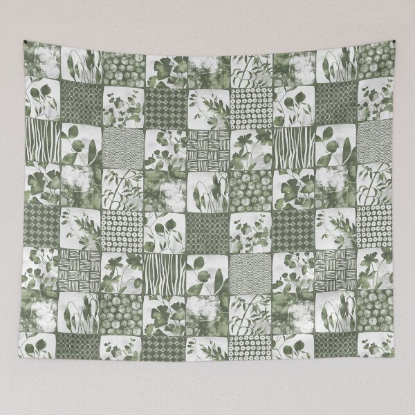 Item preview, Nippon Cheater Quilt Olive Sage Green White designed and sold by Delinda Graphic Studio.