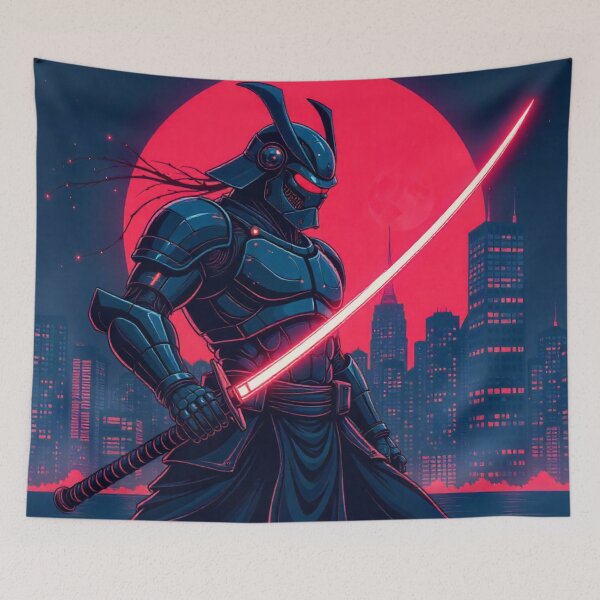 Item preview, Cyber Samurai – honor of the future under the red moon designed and sold by LoomisDreams.