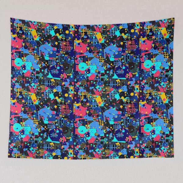 Item preview, Hyper-Neon Abstract Generative Art | Electric Blue & Purple Geometric Design designed and sold by itsmig.