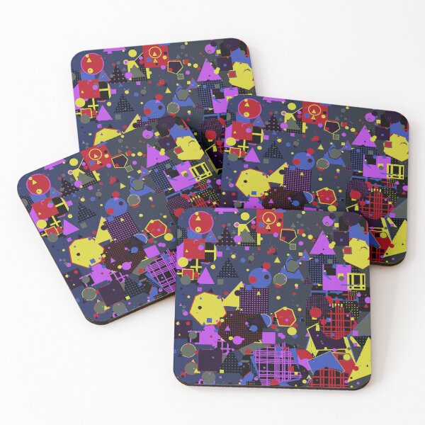 Item preview, Dark Geometric Maximalist Abstract Art | Vibrant Retro Futurism Pattern designed and sold by itsmig.