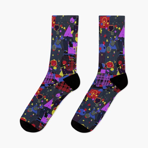 Item preview, Dark Geometric Maximalist Abstract Art | Vibrant Retro Futurism Pattern designed and sold by itsmig.