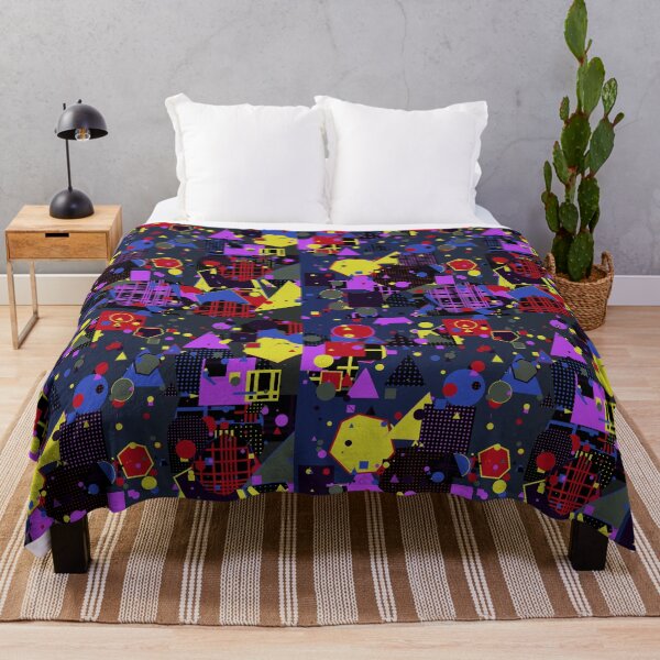Item preview, Dark Geometric Maximalist Abstract Art | Vibrant Retro Futurism Pattern designed and sold by itsmig.