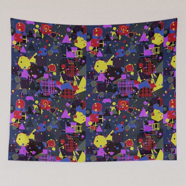 Item preview, Dark Geometric Maximalist Abstract Art | Vibrant Retro Futurism Pattern designed and sold by itsmig.