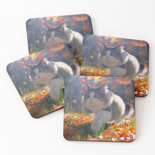 Item preview, Feline Elegance in a Fall Wonderland designed and sold by MB-CatPrints.