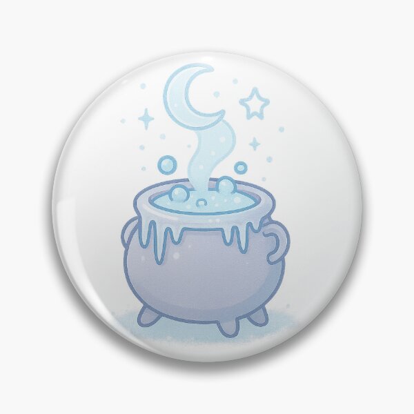 Item preview, Moonlit Potion Cauldron | Frosted Magic Sticker & Winter Witch Aesthetic Art designed and sold by HerDreamCodes.