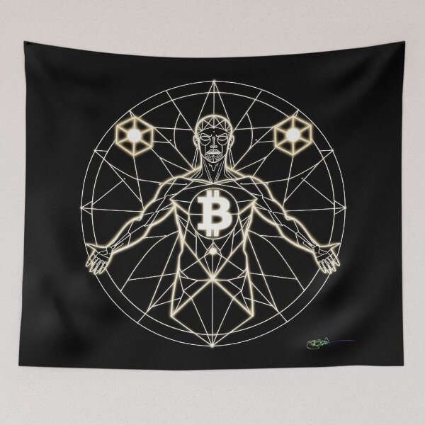 Item preview, Solar Bitcoin Master – Golden Sacred Geometry Crypto Divinity designed and sold by Benito Del Ray.