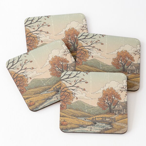 Item preview, Autumn Countryside Cottage Landscape View designed and sold by Oniyasha.