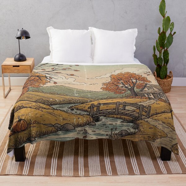 Item preview, Autumn Countryside Cottage Landscape View designed and sold by Oniyasha.