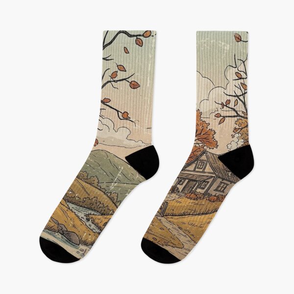 Item preview, Autumn Countryside Cottage Landscape View designed and sold by Oniyasha.