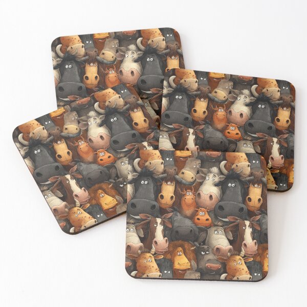 Item preview, A crowd of funny cows and bulls in cartoon style designed and sold by Piotrek0001.
